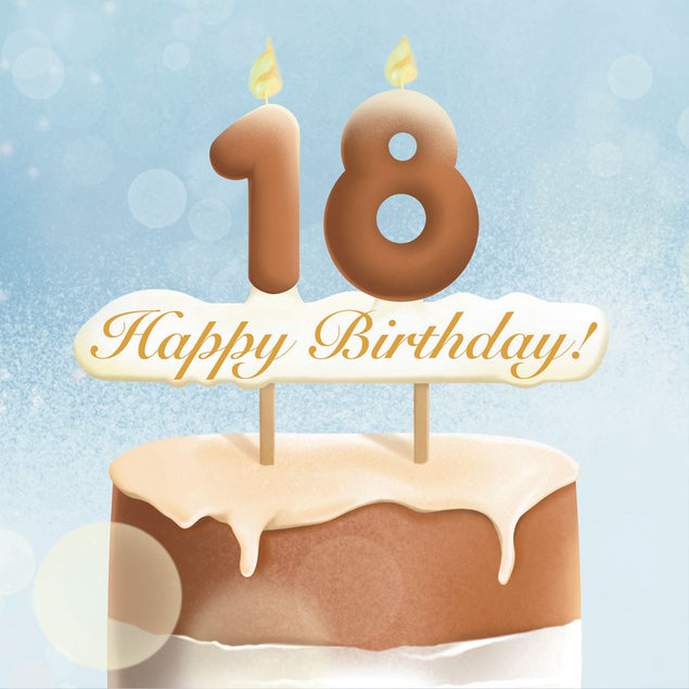 18th Happy Birthday Cake Card