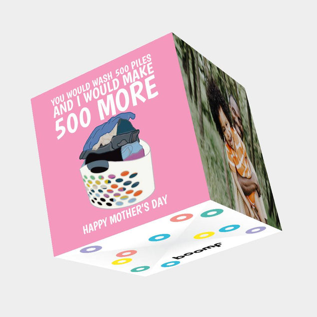 You Would Wash 500 Piles Bomb 3D Cube Card