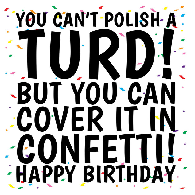 Confetti Turd Birthday Card 3D Cube Card
