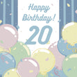 Happy 20th Birthday Balloons Card